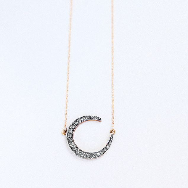 artisan diamonds moon necklace